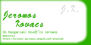 jeromos kovacs business card